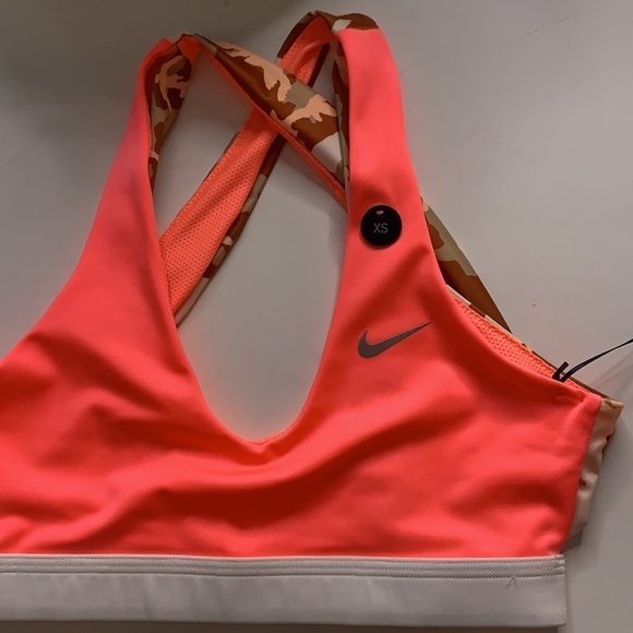Nike Indy Light bra coral and sand Camo Strappy racerback sports bra nwt - Picture 3 of 7
